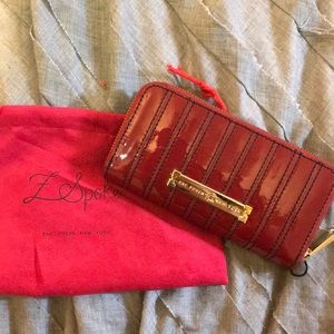 Z Spoke by Zac Posen Red zip around wallet